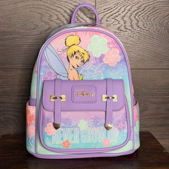 Tinkerbell WondaPop 11" Vegan Leather Fashion Mini Backpack in Purple. NWT! - Picture 4 of 14